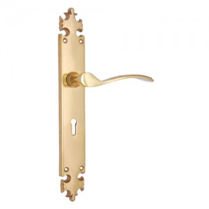 "Shebuel" Brass Door Handle with Plate 